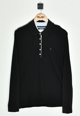 Vintage Women's Tommy Hilfiger Polo T-Shirt Black Medium