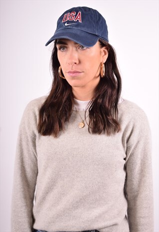 NIKE WOMENS VINTAGE USA CAP ONE SIZE NAVY BLUE 90'S