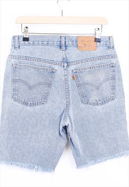 Vintage Levi's Shorts Light Blue Denim With Logo Patch 90s