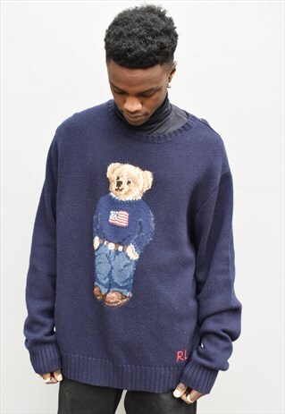 RARE VINTAGE RALPH LAUREN POLO SPORT BEAR KNIT SWEATER