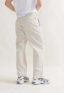 Vintage Preppy Ralph Lauren Polo Preston Trousers in Cream