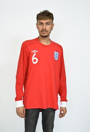 UMBRO RED ENGLAND FOOTBALL LONG SLEEVE JERSEY