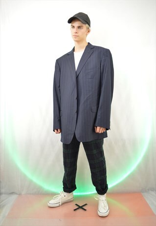 VINTAGE OVERSIZE STRIPED TWO COLOUR 80'S BLAZER