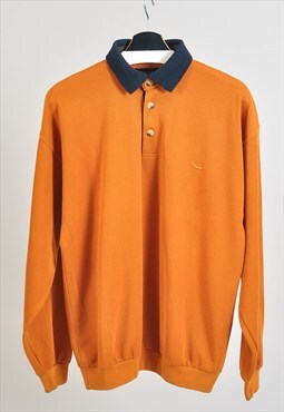 Vintage 90s polo jumper in orange