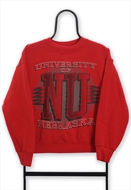 Vintage Red Nebraska Sweatshirt Womens