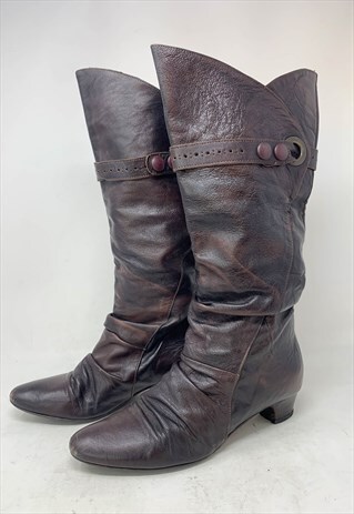 VINTAGE LEATHER BOOTS BLACK