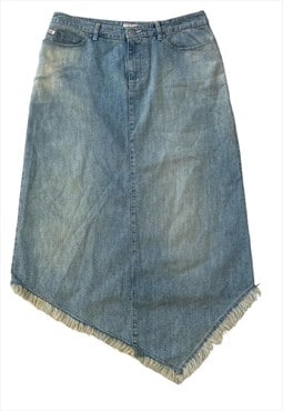 Vintage Y2k Miss Sixty Denim Midi Skirt Asymmetric Grunge