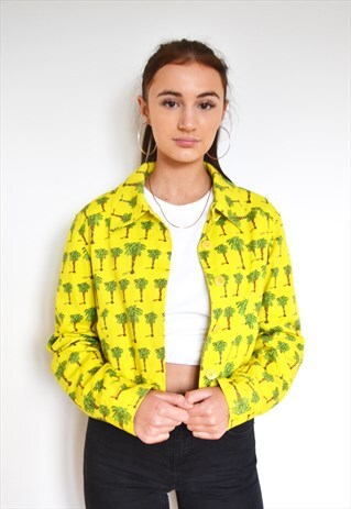 RARE VINTAGE VERSACE PALM TREE YELLOW JACKET