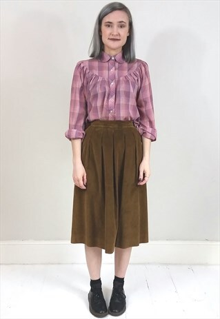 VINTAGE 80'S PINK CHECKED PETER PAN COLLAR SHIRT