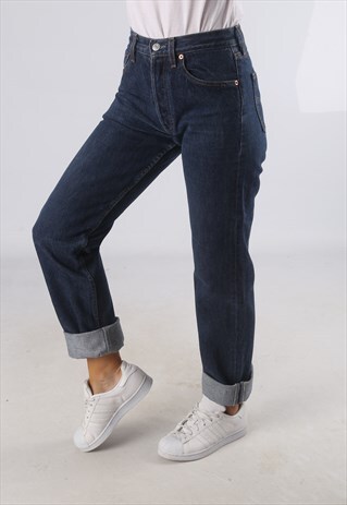 VINTAGE 501'S LEVIS DENIM JEANS HIGH WAISTED UK 8 - 10 (T4C)
