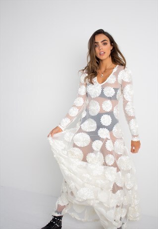 FLOWERCHILD DRESS CREAM