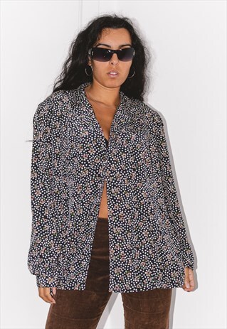 VINTAGE 90S PRINTED LONG SLEEVES FLORAL PATTERNED SHIRT