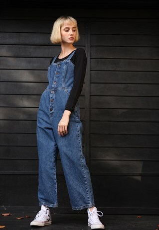VINTAGE 90'S DENIM DUNGAREES JUMPSUIT BLUE