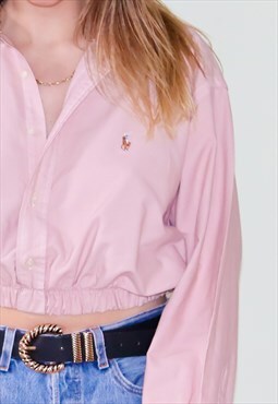 Vintage 90's Ralph Lauren Reworked Cropped Pink Shirt