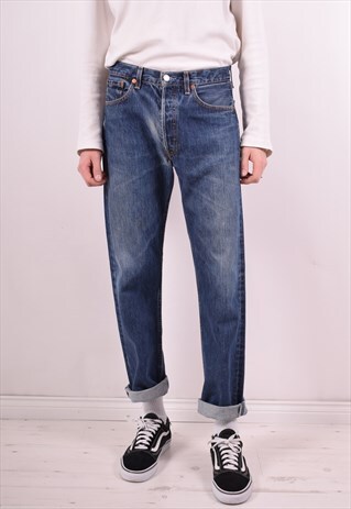 LEVI'S 501 MENS VINTAGE JEANS W32 L31 BLUE 90S