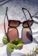 Tortoise Shell Front Lens Rectangle Thick Frame Sunglasses 