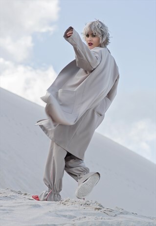 BEIGE LONGLINE COAT