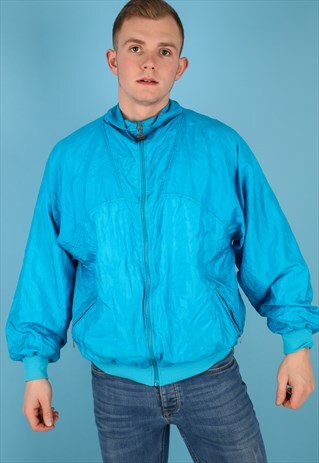 VINTAGE SHELL JACKET IN BLUE NJ576