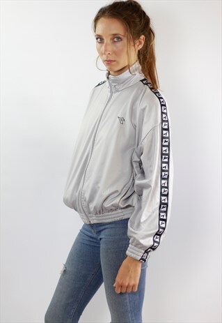 DIADORA TRACK JACKET SILVER WINDBREAKER DIADORA