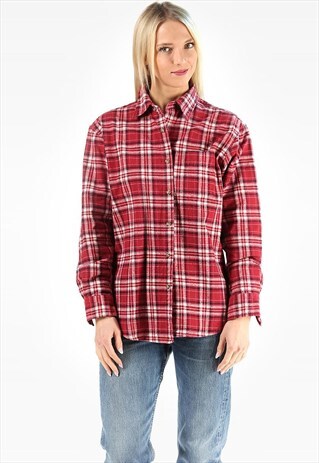 PLAID SHIRT GRUNGE FLANNEL BURGUNDY