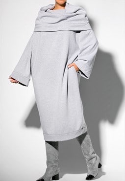 Jumper dress in grey, sweater dress, oversized dress, dress