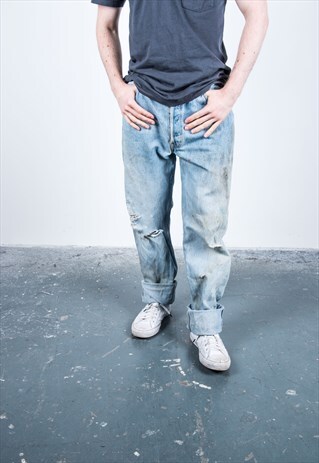 VINTAGE BLUE LEVI'S 501 PAINT JEANS