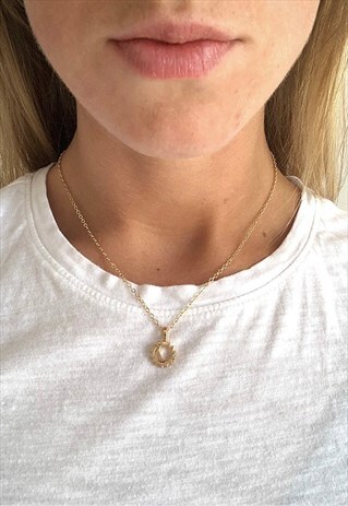 GOLD SUN & MOON NECKLACE