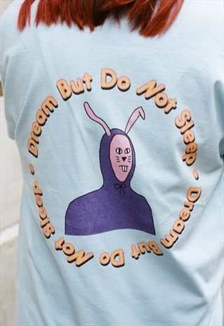 SHORT SLEEVED T-SHIRT BLUE KIWIBUNNYDREAM CANDY PRINT