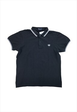 Mens Vintage 1980s 1990s Fred Perry T shirt Collared Polo Top Small Medium 40 Chest Mod Made in England White