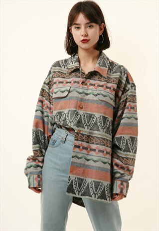 90S VINTAGE OLDSCHOOL ELMIOR ORMANET PATTERN SHIRT 16274