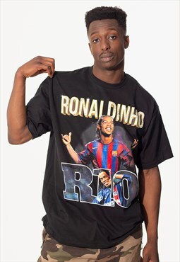 Ronaldinho Football Unisex T-Shirt in Black