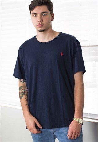 VINTAGE POLO RALPH LAUREN T-SHIRT LOGO 90S XXL 6.9