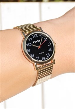 Gold Watch with Expander Strap