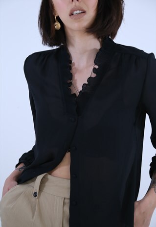 SHEER BLACK BLOUSE