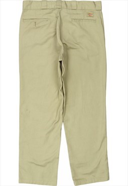 Dickies 90's Chino Pleated Trousers 32 x 36 Beige Cream