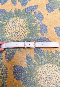 VINTAGE 80's White & Gold Waist Belt