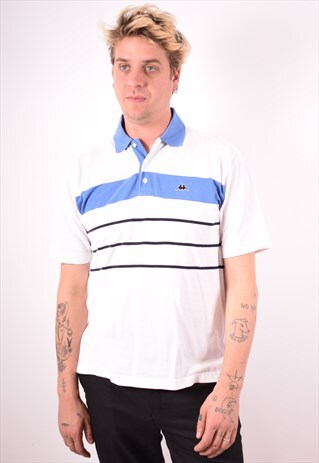 KAPPA MENS VINTAGE POLO SHIRT XL WHITE 90S