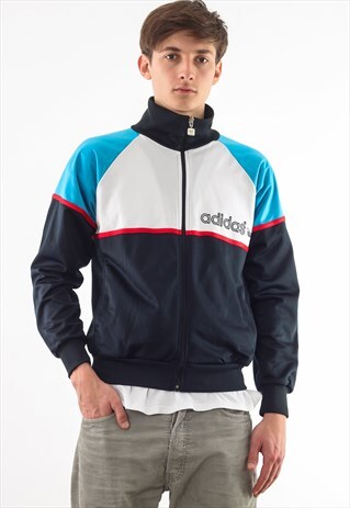 VINTAGE ADIDAS ORIGINALS TRACKSUIT 90S BLACK WHITE BLUE