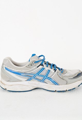 Y2K ASICS GEL TRAINERS RUNNING SHOES SILVER BLUE