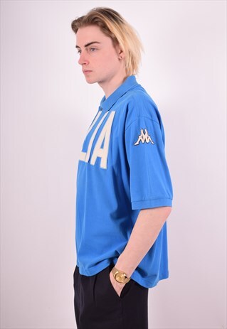 ROBE DI KAPPA MENS VINTAGE POLO SHIRT XXL BLUE 90S