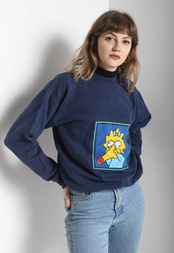Vintage The Simpsons Cartoon Graphic Sweatshirt Blue