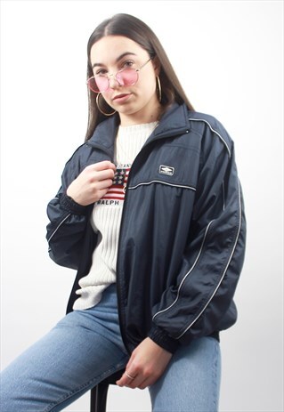 90'S RETRO DARK BLUE TRACK JACKET