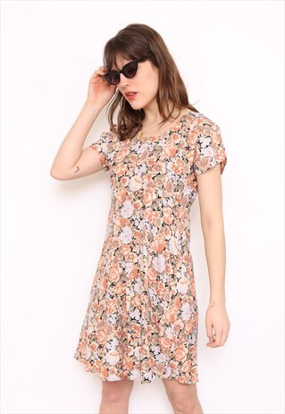 VINTAGE 90S FLORAL PRINT MINI DRESS