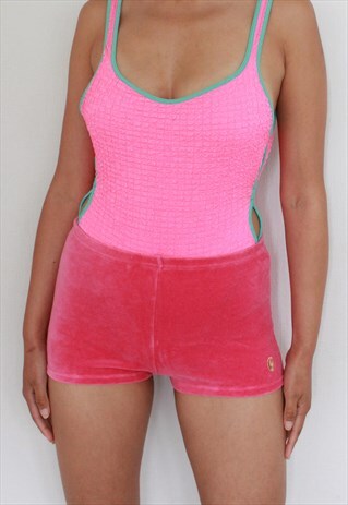 Y2K Hot Pink Velour  Mini  Shorts  vintings ASOS Marketplace