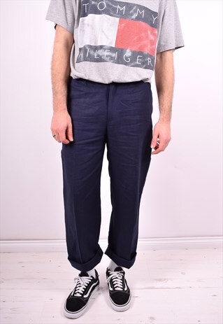 RALPH LAUREN MENS VINTAGE W34 L30 NAVY BLUE 90'S