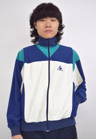 VINTAGE 90S LE COQ SPORTIF BLUE/WHITE/TEAL JACKET