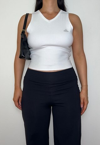 Reworked Vintage Adidas White 90s Tank Top