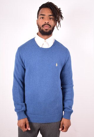 POLO RALPH LAUREN MENS VINTAGE JUMPER SWEATER MEDIUM 90S