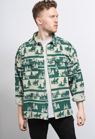 VINTAGE AZTEC PATTERNED SHIRT