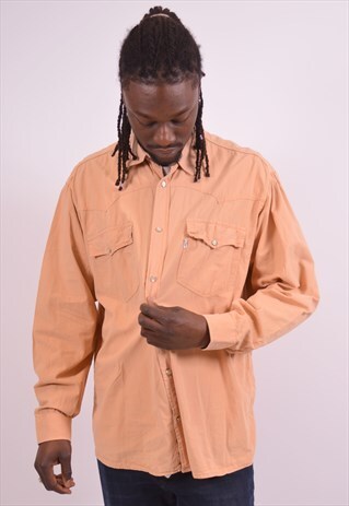 LEVI'S MENS VINTAGE SHIRT XL ORANGE 90S